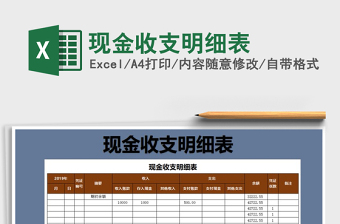 2021年現(xiàn)金收支明細(xì)表