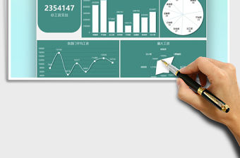 2021年財務報告工資數據圖表模板