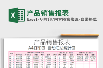 2021年產(chǎn)品銷售報(bào)表