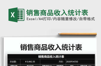 2021年銷售商品收入統計表