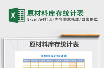 2021年原材料庫存統(tǒng)計表
