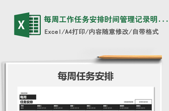 2021年每周工作任務(wù)安排時(shí)間管理記錄明細(xì)表