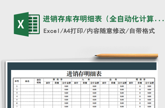2021年進銷存庫存明細表（全自動化計算）