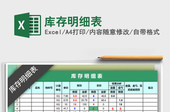 2021年庫存明細(xì)表
