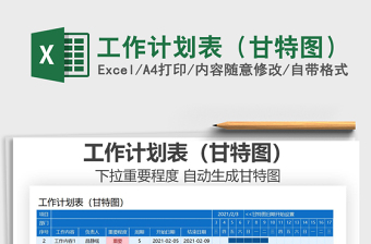 2021年工作計劃表（甘特圖）