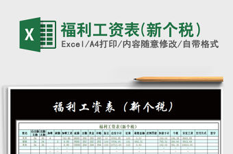 2021年福利工資表(新個稅）
