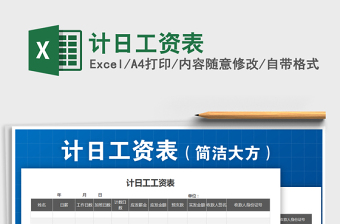 2021年計日工資表