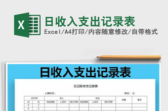 2021年日收入支出記錄表