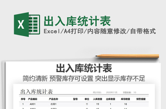 2021年出入庫統(tǒng)計表