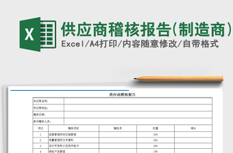 2021年供應(yīng)商稽核報(bào)告(制造商)