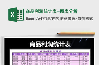 2021年商品利潤統計表-圖表分析