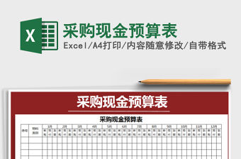 2021年采購現金預算表