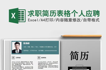 2021年求職簡歷表格個人應聘