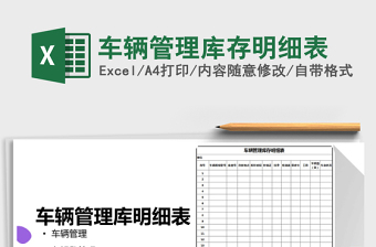 2021年車輛管理庫存明細(xì)表
