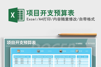 2021年項(xiàng)目開支預(yù)算表