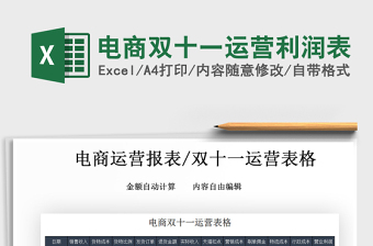 2021年電商雙十一運營利潤表
