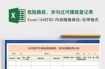 2021年危險(xiǎn)路段、涉溝過(guò)河摸底登記表
