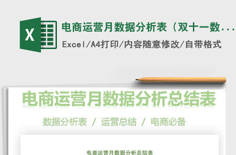 2021年電商運營月數據分析表（雙十一數據分析表）