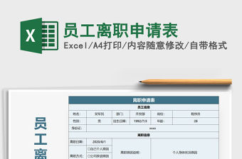2021年員工離職申請表