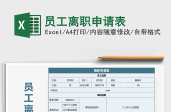 2021年員工離職申請(qǐng)表