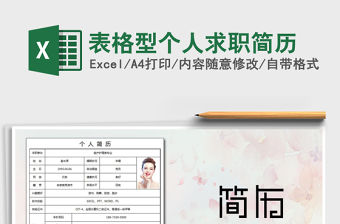 2021年表格型個人求職簡歷