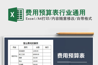 2021年費用預算表行業通用