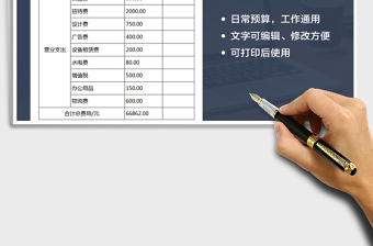 2021年费用预算表行业通用