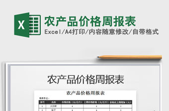 2021年農產品價格周報表