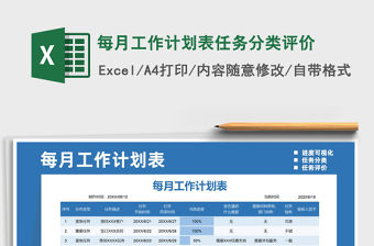 2021年每月工作計(jì)劃表任務(wù)分類評價