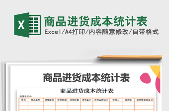 2021年商品進(jìn)貨成本統(tǒng)計(jì)表