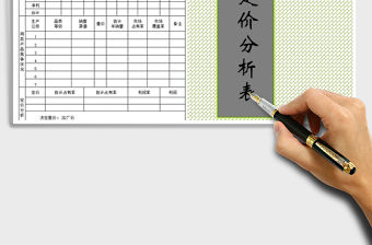 2021年產品定價分析表