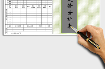 2021年產(chǎn)品定價(jià)分析表