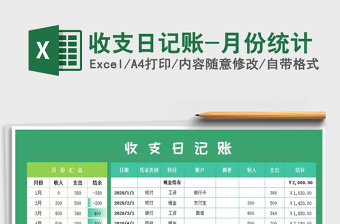 2021年收支日記賬-月份統(tǒng)計
