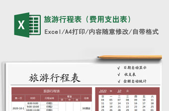 2021年旅游行程表（費用支出表）