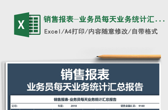 2021年銷售報表-業(yè)務(wù)員每天業(yè)務(wù)統(tǒng)計匯總報告
