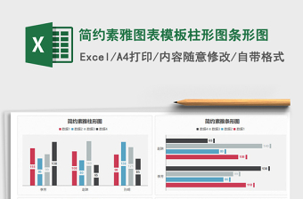 2021年簡(jiǎn)約素雅圖表模板柱形圖條形圖