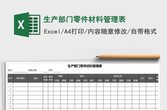 2021年生產(chǎn)部門零件材料管理表