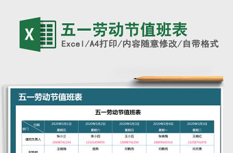 2021年五一勞動節值班表