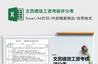 2021年文員績效工資考核評分表