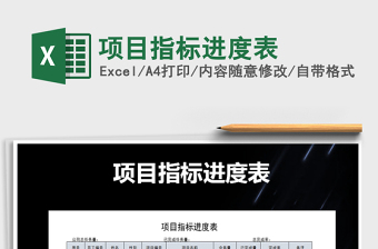 2021年項目指標(biāo)進度表