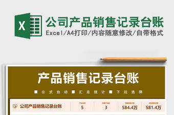2021年公司產品銷售記錄臺賬免費下載