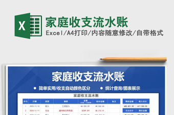 2021年家庭收支流水賬