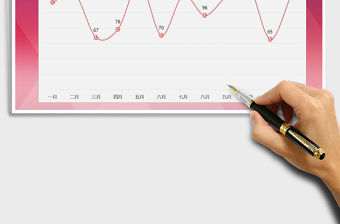2021年圓球折線圖數據圖表模板