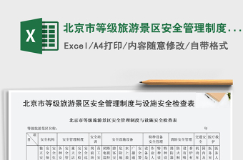2021年北京市等級(jí)旅游景區(qū)安全管理制度與設(shè)施安全檢查表