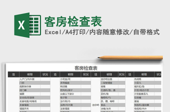 2021年客房檢查表