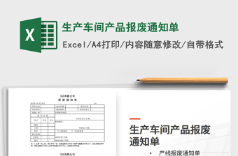 2021年生產(chǎn)車間產(chǎn)品報(bào)廢通知單