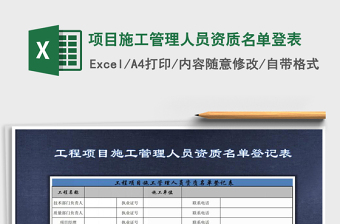 2021年項(xiàng)目施工管理人員資質(zhì)名單登表