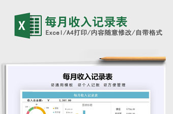 2022月收入記錄表