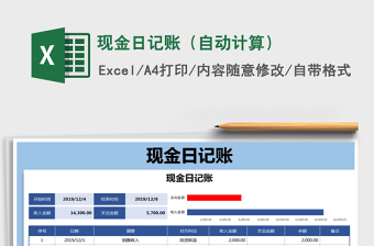 2021年现金日记账（自动计算）