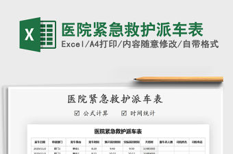 2021年醫院緊急救護派車表